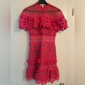 Self Portrait Star Guipure Mini Cocktail Dress